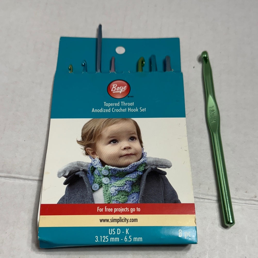 Boye Anodized Crochet Hook Set - Green